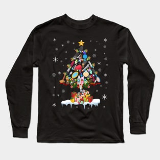 Scissor Hairstylist Christmas Tree TShirt For Men Women Long Sleeve T-Shirt